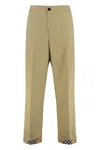 Burberry Cotton Trousers In Gold