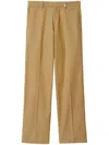 Burberry Straight-leg Cotton Trousers In Beige