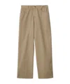 Burberry Men's Washed Twill Trousers In Feather Color