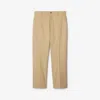 Burberry Logo-embroidered Cotton Chino Trousers In Flax