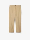 Burberry Logo-embroidered Cotton Chino Trousers In Flax