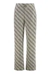 Burberry Check Motif Cotton Trousers For Women In Multi