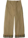 Burberry Check-trim Wide-leg Trousers In Neutrals