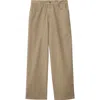 Burberry Men's Washed Twill Trousers In Quill