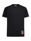 Burberry Men Black T-shirt T-shirt With Logo Patch With Tartan Motif In Cotton Man In Black