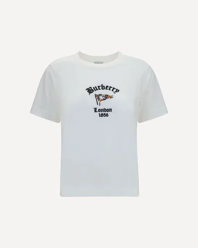 Burberry Cotton T-shirt With Check Flag In Black