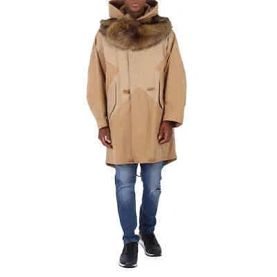 Pre-owned Burberry Cotton-twill Blend Parka Coat With Detachable Hood In Check Description