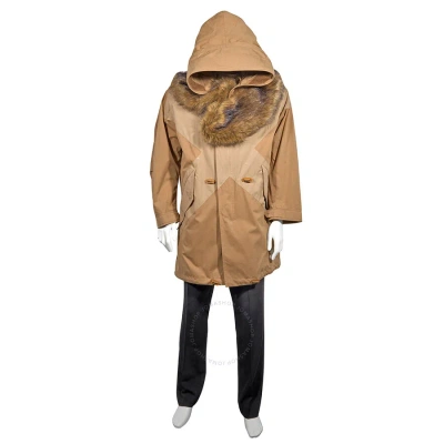 Burberry Cotton-twill Blend Parka Coat With Detachable Hood In Warm Walnut