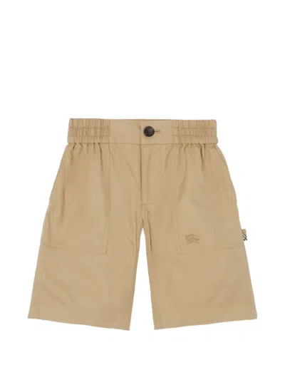 Burberry Cotton Twill Cargo Shorts In Brown