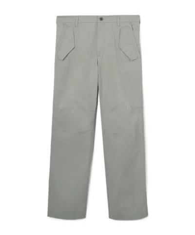 Burberry Cotton Twill Cargo Trousers In Gray