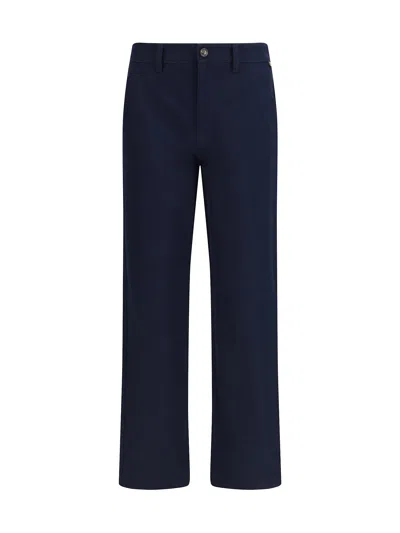 Burberry Cotton Twill Chino Pants In Blue