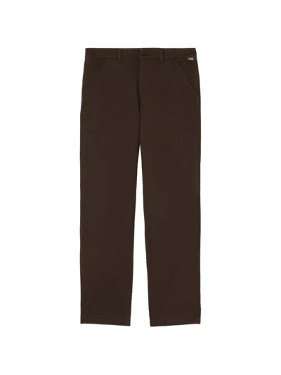 Burberry Cotton Twill Chinos In Brown