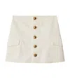 Burberry Buttoned High Waist Mini Skirt In White