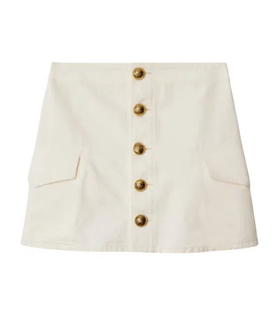 BURBERRY COTTON TWILL MINI SKIRT