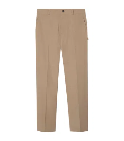 Burberry Cotton Twill Slim Chinos In Brown