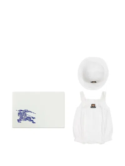Burberry Cotton Two-piece Baby Gift Set In White