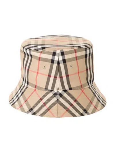 Pre-owned Burberry Cotton Vintage Bucket Hat In Neutrals