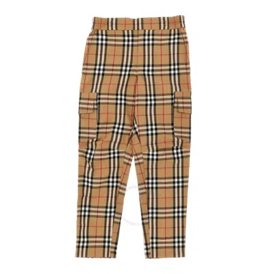 Burberry Cotton Vintage Check Cargo Pants In Beige