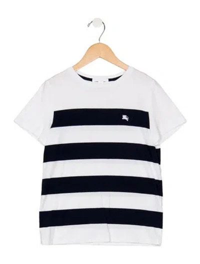 Pre-owned Burberry Kids' Cotton White And Blue Short Sleeve T-shirt