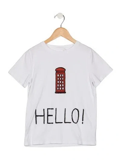 Pre-owned Burberry Kids' Cotton White And Multicolor Patterned Casual Short Sleeve T-shirt