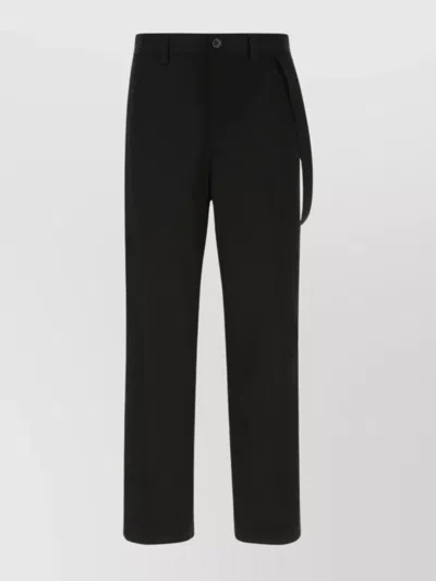 Burberry Men Black Cotton Wide-leg Pant