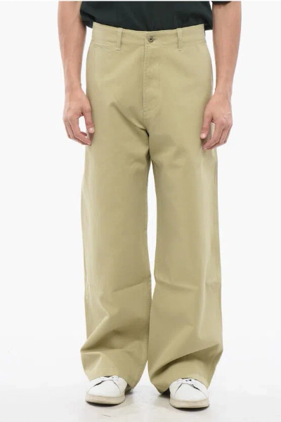 Burberry Cotton Wide-leg Pants In Beige