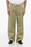 Burberry Cotton Wide Leg Pants With Belt Loops