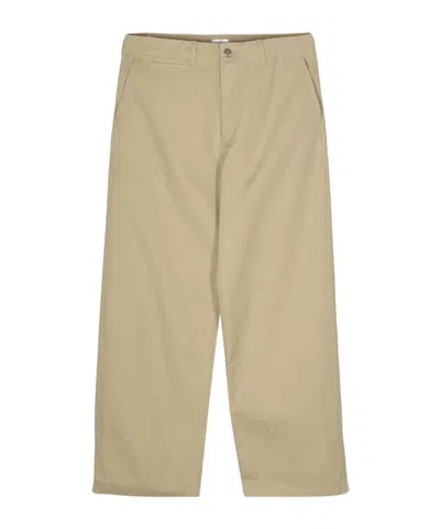 Burberry Cotton Wide-leg Trousers In Nude