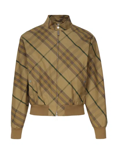 Burberry Cotton Windbreaker Jacket In Vintage Check