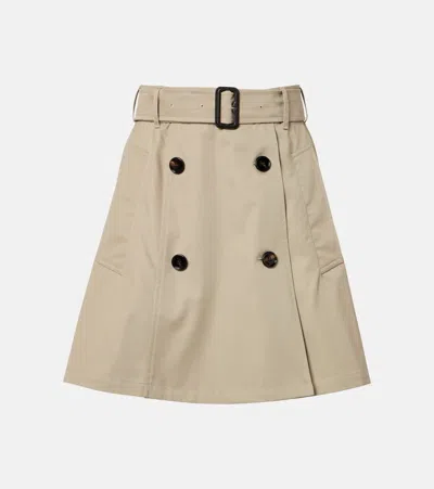 Burberry Cotton Wrap Skirt In Neutral