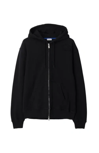 Burberry Equestrian Knight Design-appliqué Hoodie In Black