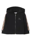 Burberry Check Trim Cotton Zip Hoodie