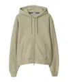 Burberry Cotton Zipper Sweatshirt In Moss Color