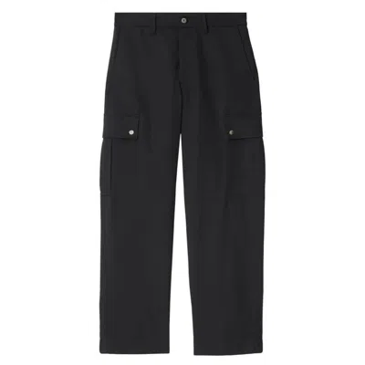 Burberry Cotton-blend Cargo Trousers In Black