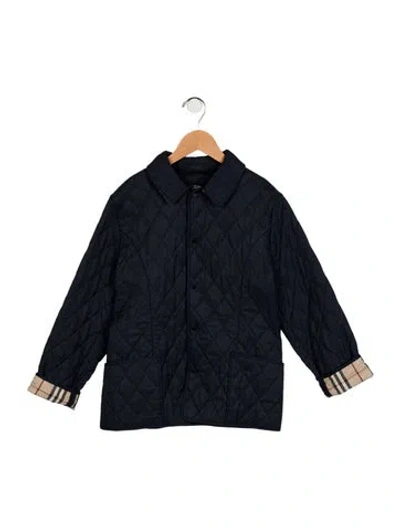 Pre-owned Burberry Kids' Cotton-blend Jacket In Blue