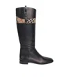 Burberry Cowhide Low-heeled Boots In Black