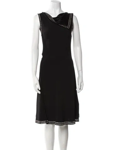 Pre-owned Burberry Cowl Neck Midi Length Dress W/ Tags In Black