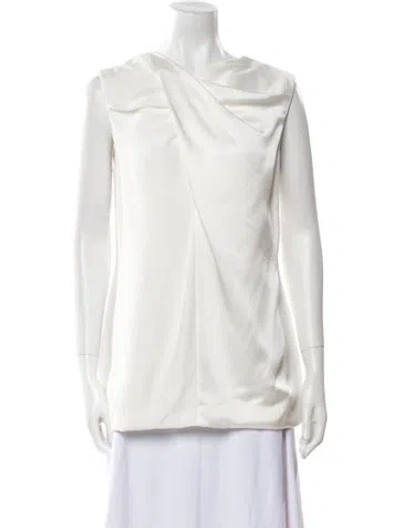Pre-owned Burberry Cowl Neck Sleeveless Tunic W/ Tags In White
