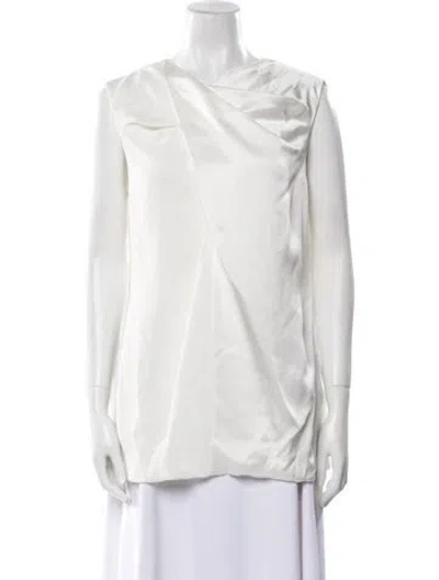 Pre-owned Burberry Cowl Neck Sleeveless Tunic W/ Tags In White