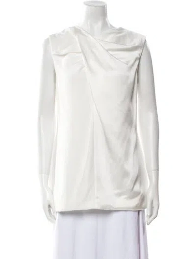 Pre-owned Burberry Cowl Neck Sleeveless Tunic In White
