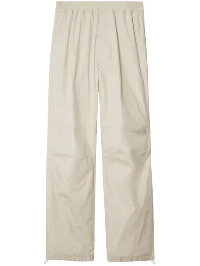 Burberry Straight-leg Drawstring Trousers In Ivory