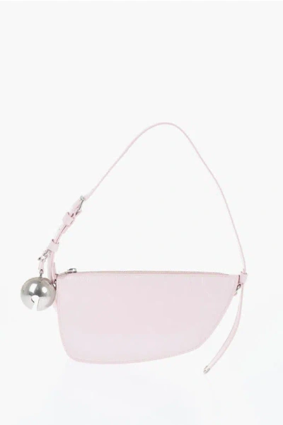 Burberry Crakle Leather Shield Sling Shoulder Bag With Maxi Charm