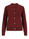 Burberry Ekd Cashmere Cardigan In Red