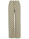 Burberry Cotton Pants Checked Pattern Trousers In Multi