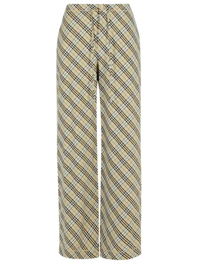 BURBERRY BURBERRY CREAM COTTON PANTS