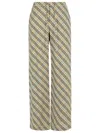 Burberry Cotton Pants Checked Pattern Trousers In Beige
