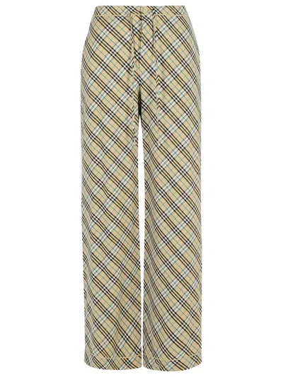 BURBERRY BURBERRY CREAM COTTON PANTS