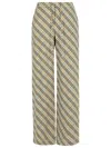 Burberry Cotton Pants Checked Pattern Trousers In Husk Ip Check