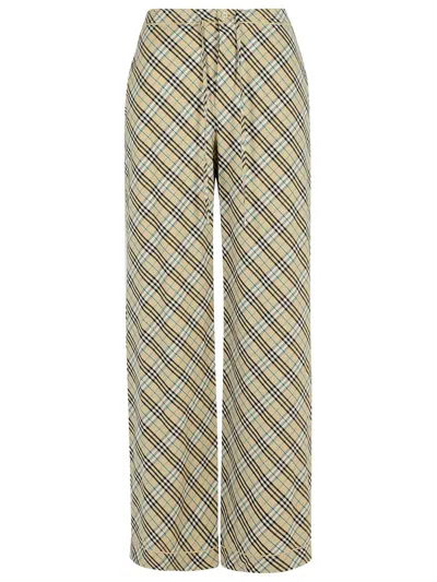 BURBERRY CREAM COTTON PANTS