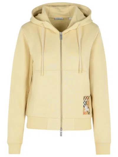 Burberry Cream Cotton Sweater Women In Multi